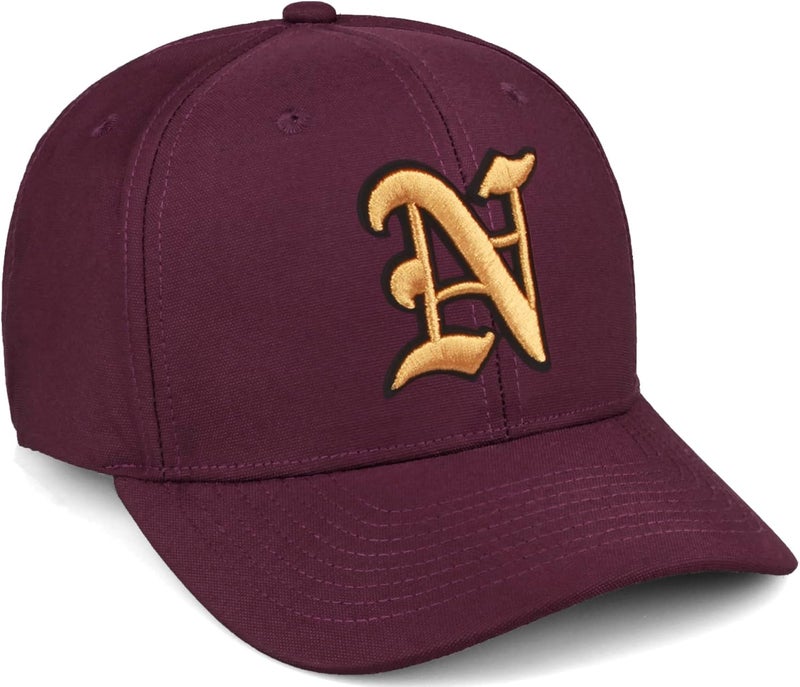Daxton Store Premium Mid Profile Hat Semi Curved Visor Cap Black Gold Gothic Embroidered A to Z Letter Number Initial - Image 1
